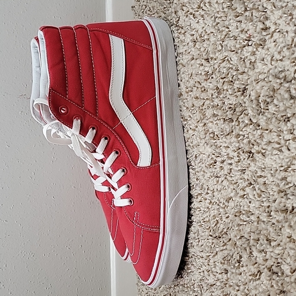 Vans Sk8 Hi Red/White Size 13 - Picture 3 of 9
